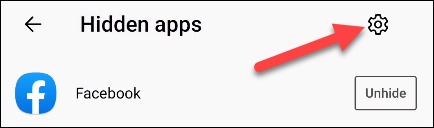 appuyez sur l'icône d'engrenage