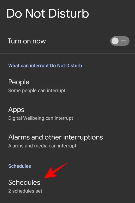 sélectionnez Horaires