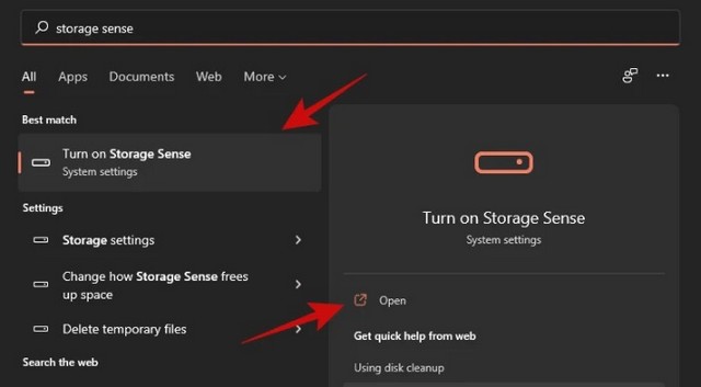 tapez Storage Sense