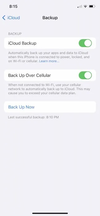 Appuyez sur Sauvegarder maintenant