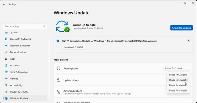 Bloquer les mises à jour automatiques de Windows 11