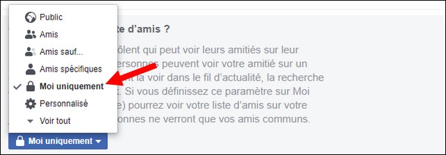 Cacher sa liste d'amis Facebook