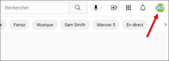 Cliquez sur l'icône de votre profil