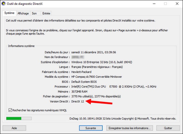 Comment vérifier votre version DirectX