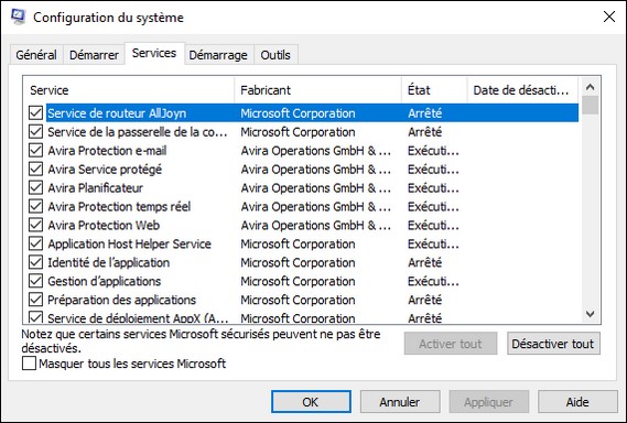 Configuration du système