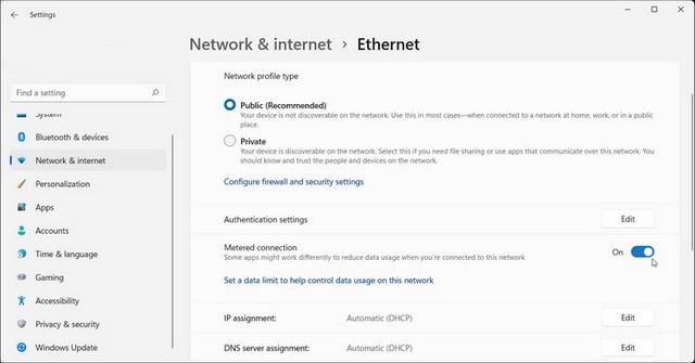 Configurer une connexion limitée pour arrêter les mises à jour Windows