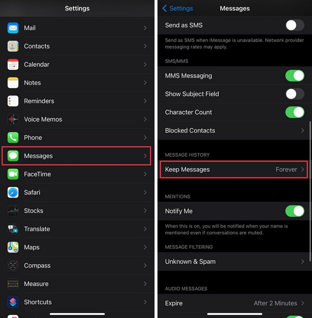 Débarrassez-vous des anciens messages