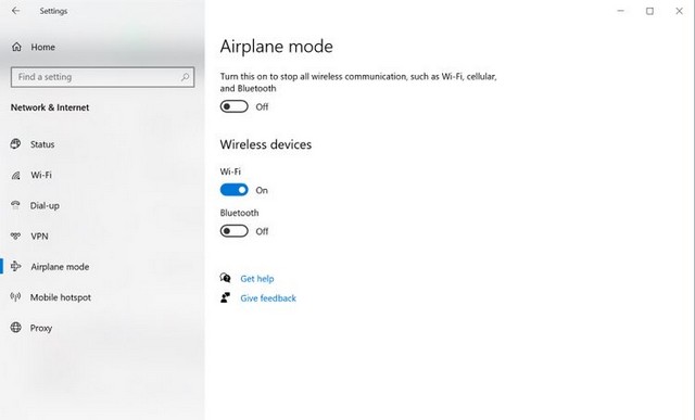 Désactiver Bluetooth à l'aide de l'option Mode avion