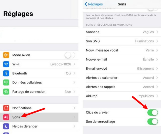 Comment désactiver le son du clavier sur iPhone