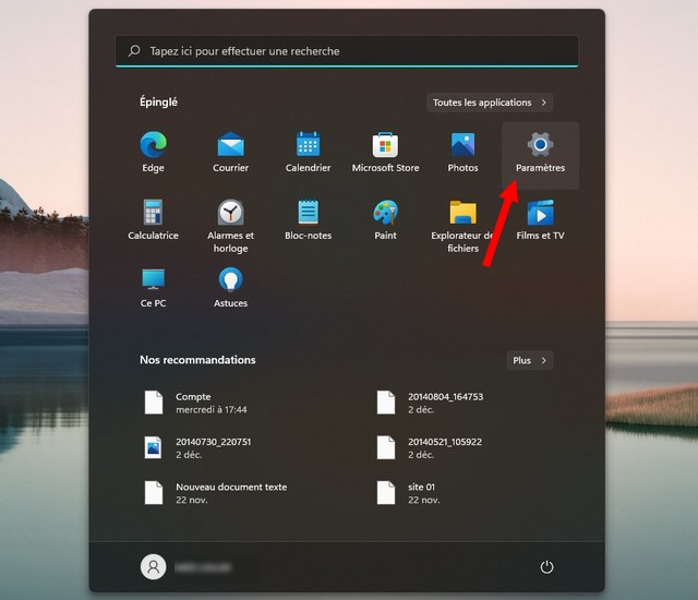 Ouvrez Paramètres sur votre PC Windows 11