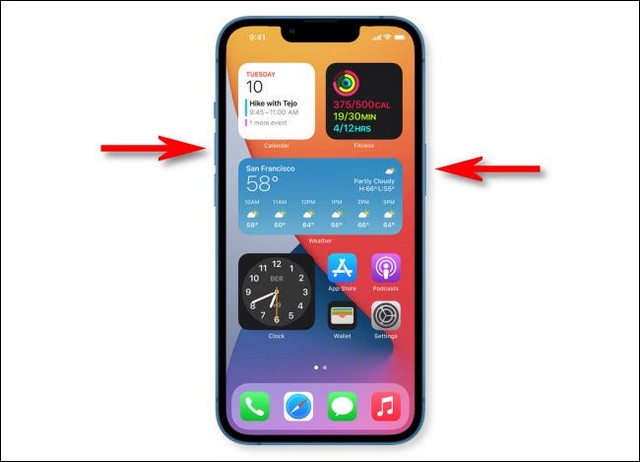 Redémarrer un iPhone 13 avec des boutons matériels