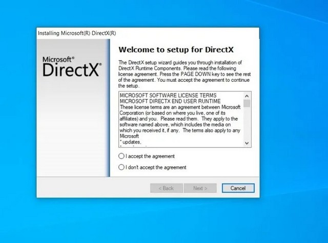 Réinstaller DirectX