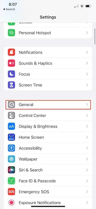 Retour aux paramètres d'usine