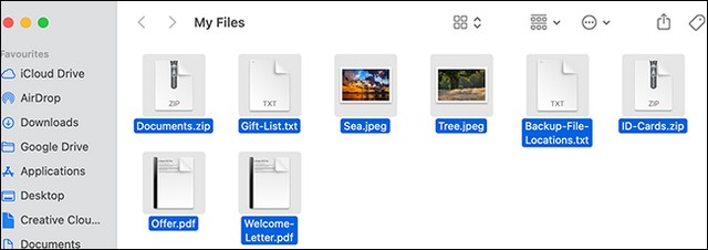 Sélectionner plusieurs fichiers sur Mac