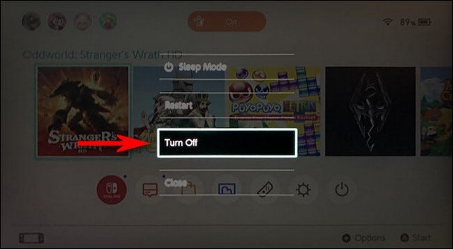 Sélectionnez Éteindre