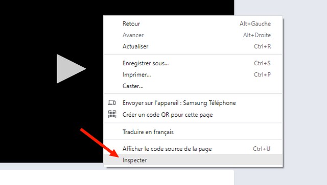 Sélectionnez Inspecter