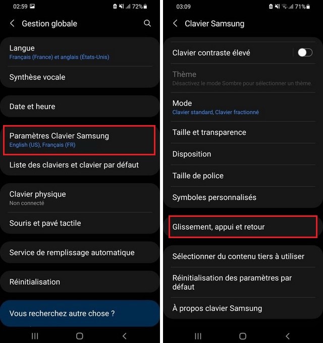 Sélectionnez Paramètres Clavier Samsung