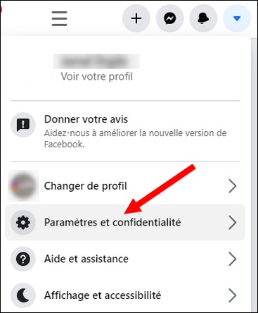 Sélectionnez Paramètres et confidentialité