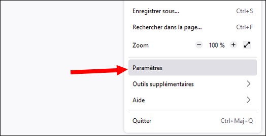 Sélectionnez Paramètres