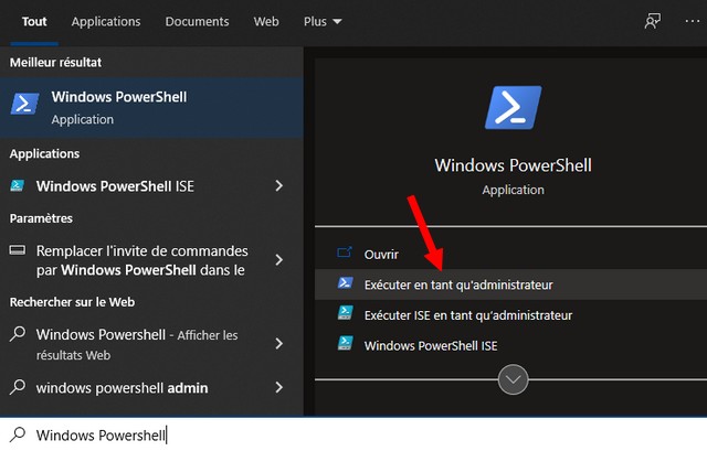 Utiliser Windows Powershell