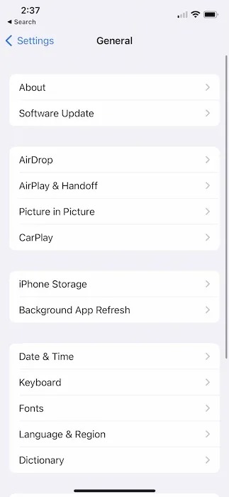 Vérifier les mises à jour de l'opérateur