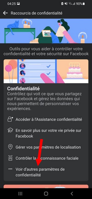 Voir d'autres paramétres de confidentialité
