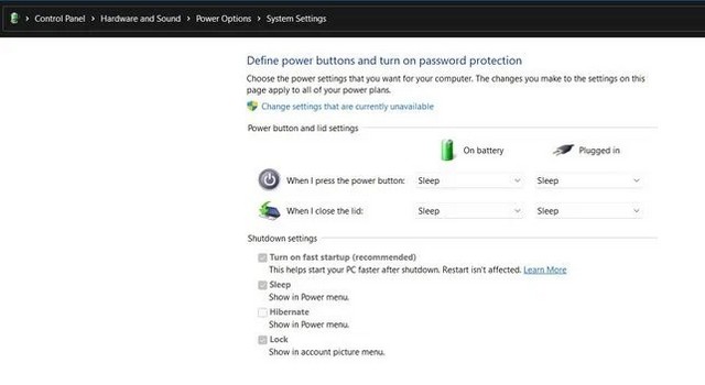 Activer le démarrage rapide sur Windows 11