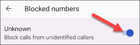 Bloquer les numéros inconnus