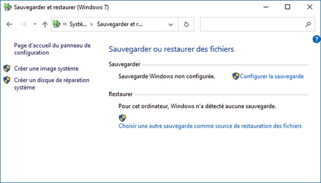 Cliquez sur Sauvegarder et restaurer