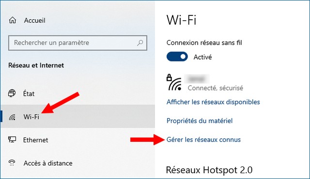 Cliquez sur Wi-Fi