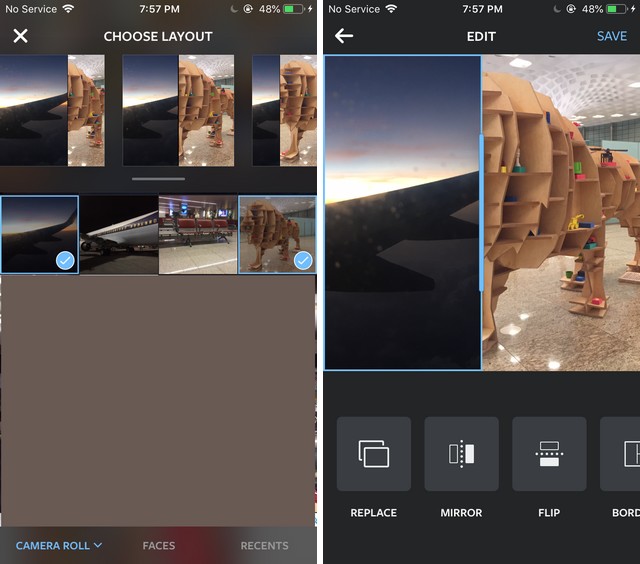 Combiner des photos iPhone à l'aide de l'application Layout