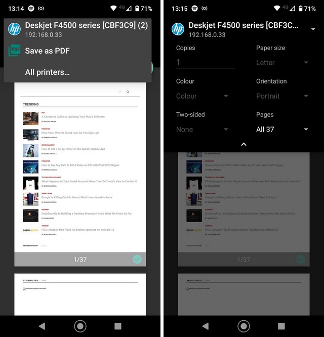 How to print documents on Android