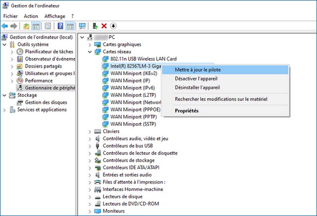Mettre à jour les pilotes de votre carte réseau