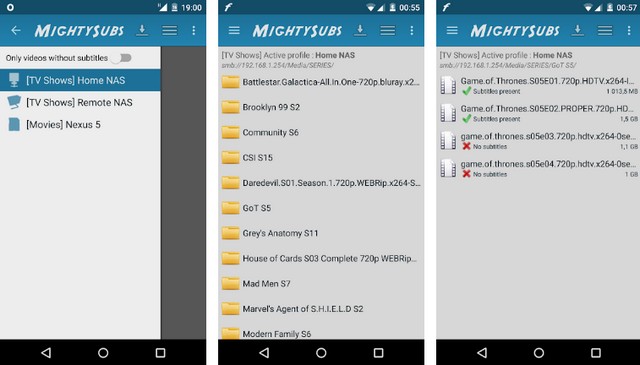 MightySubs - application pour télécharger des sous-titres