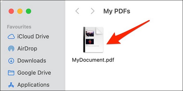 Ouvrir le dossier contenant votre fichier PDF