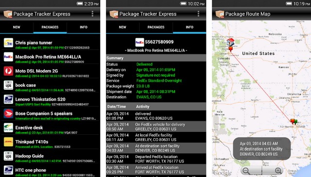 Package Tracker Express