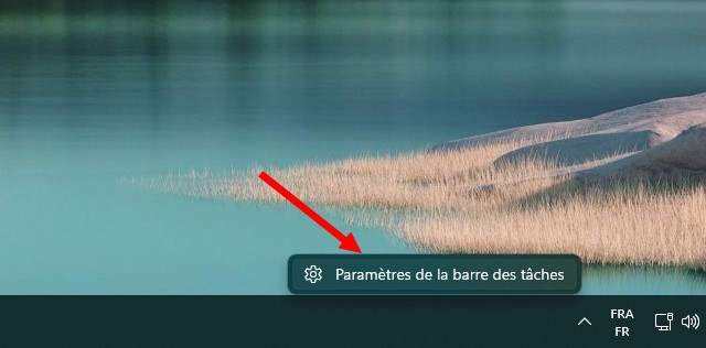 Paramètres de la barre des tâches