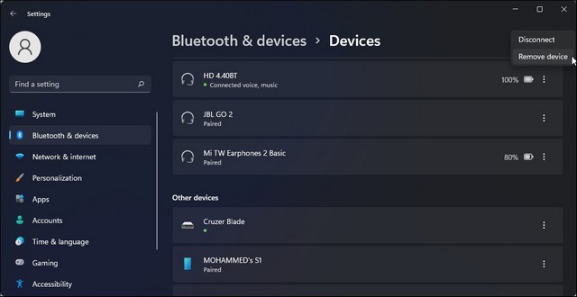 Renommer vos appareils Bluetooth