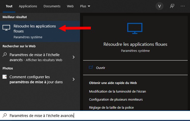 Résoudre les applications floues