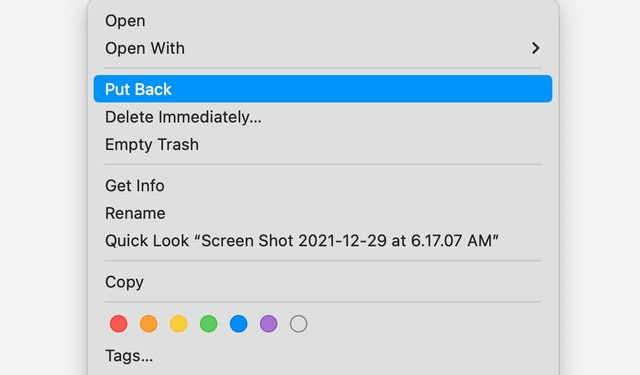 Restaurer les fichiers supprimés dans macOS