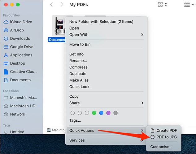 Sélectionner les fichiers PDF à convertir en JPG