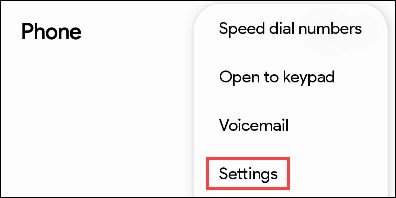 Sélectionnez Paramètres dans le menu