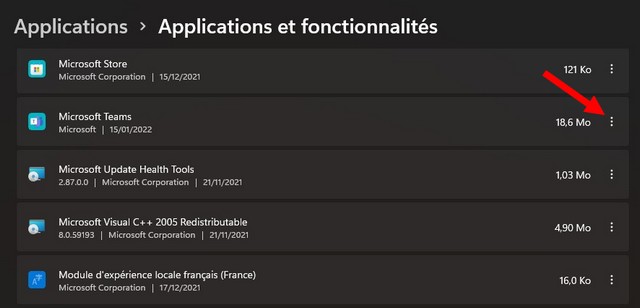 Supprimer Microsoft Teams de Windows 11