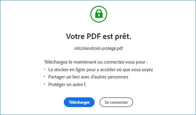 Télécharger le fichier PDF protégé par mot de passe