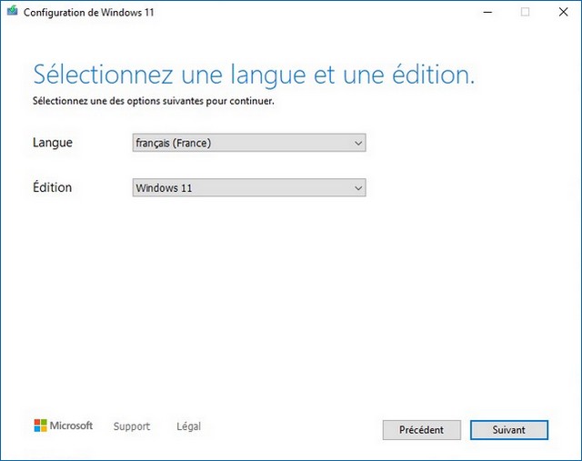 Vérifiez la langue