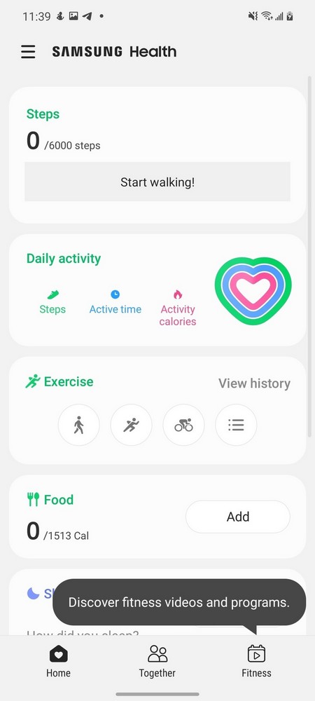 Configurer Samsung Health