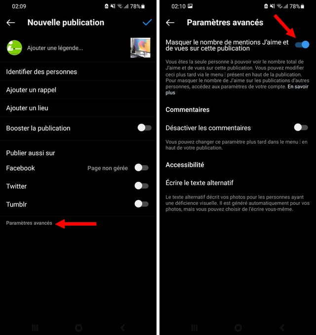 Comment cacher le nombre de likes