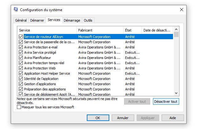 Démarrage propre de l'ordinateur