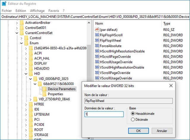 Inverser le sens de défilement de la souris sous Windows 10