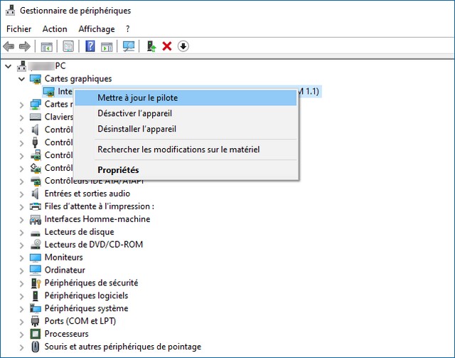 Mettre à jour le pilote